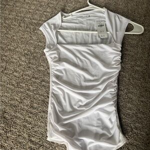 Abercrombie & Fitch White Ruched Top